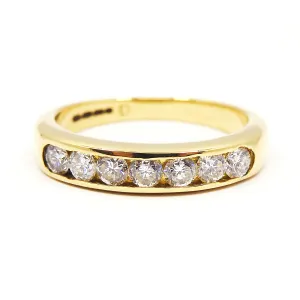 0.56ct Brilliant Cut Diamond Half Eternity Ring | Pre-Loved | 18K Yellow Gold