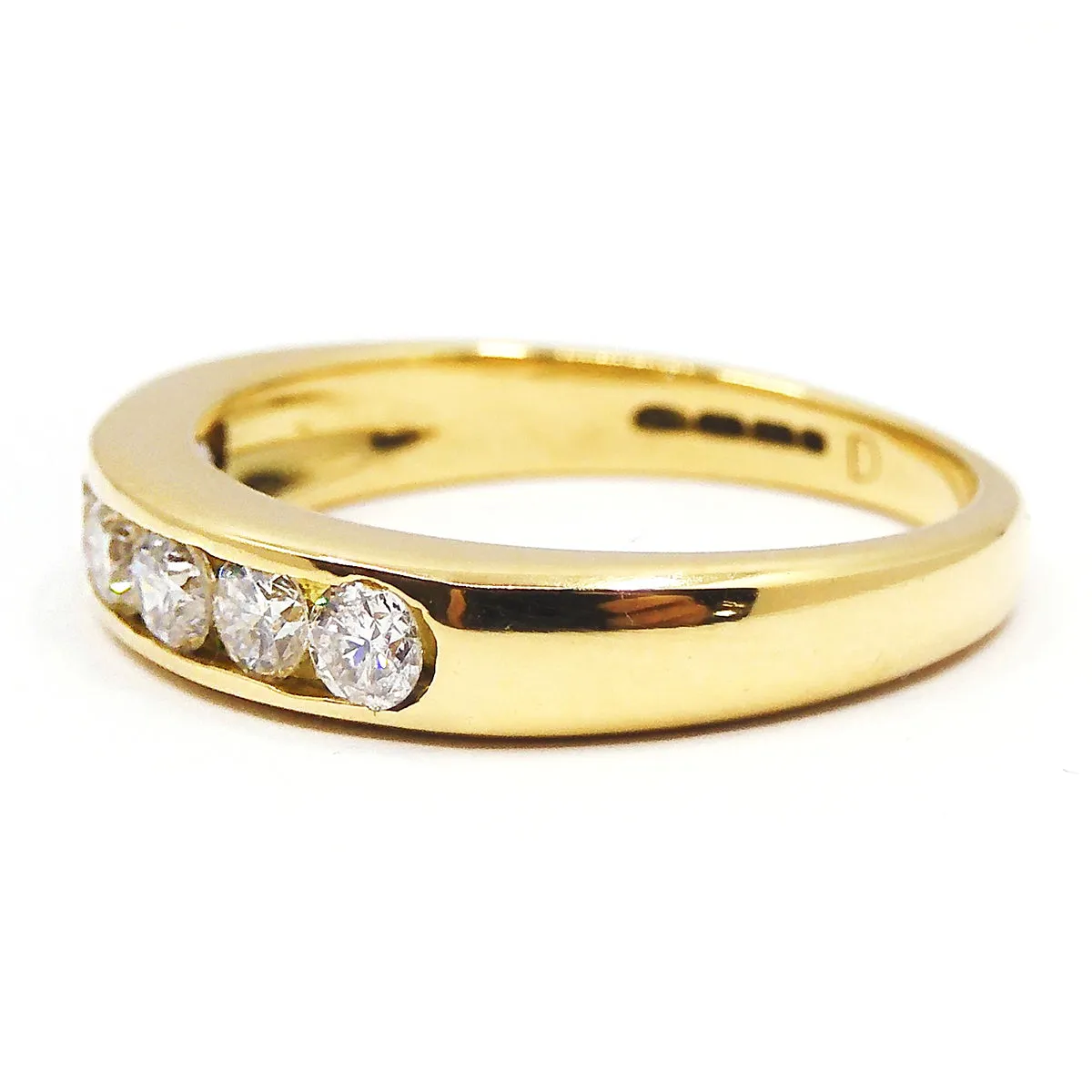 0.56ct Brilliant Cut Diamond Half Eternity Ring | Pre-Loved | 18K Yellow Gold