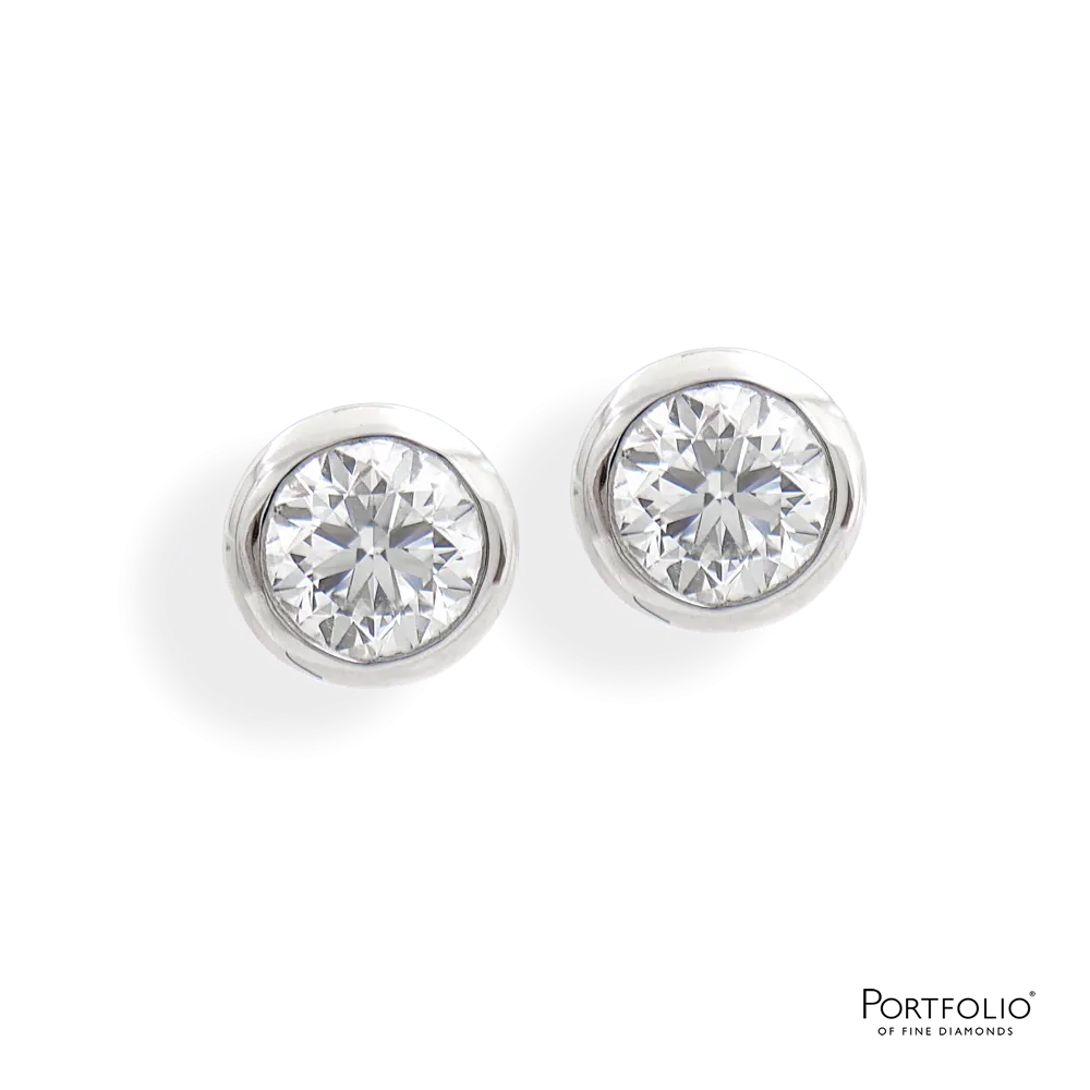 1.00ct F VS2 Diamond Platinum Earrings