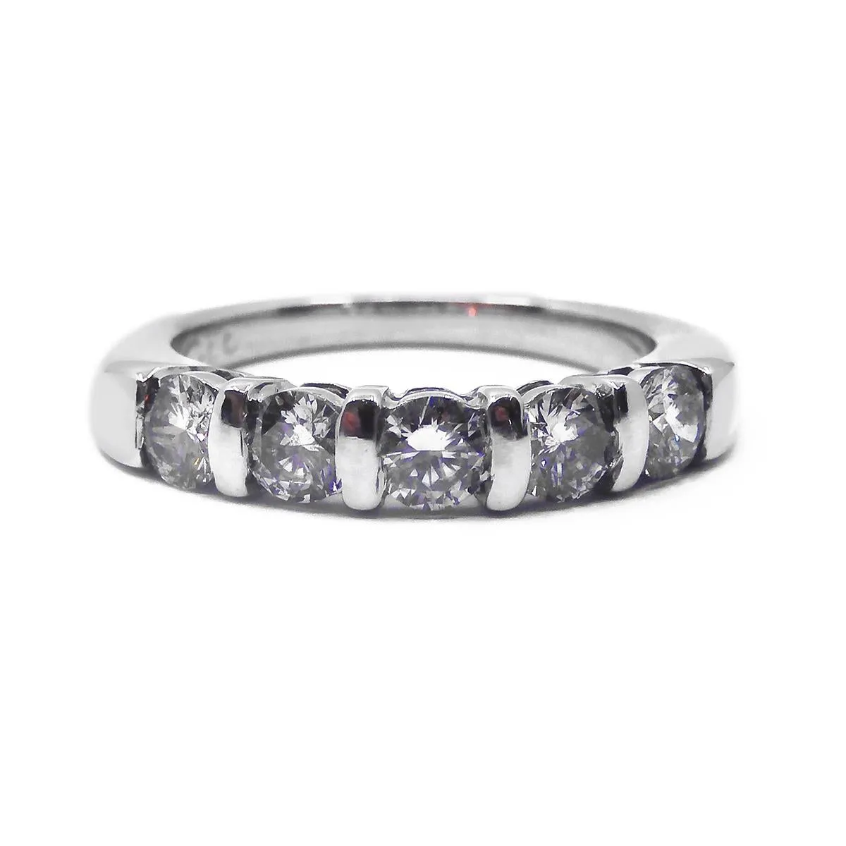 1.00ct Five Stone Diamond Eternity Ring | Pre-Loved | 18K White Gold