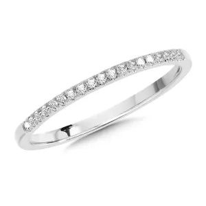 10K White Gold Diamond Stackable Band