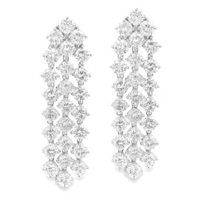 11.18ct 18k White Gold Diamond Dangle Earrings