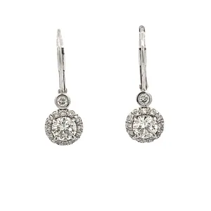 1.35ct 18k White Gold Diamond Drop Earrings