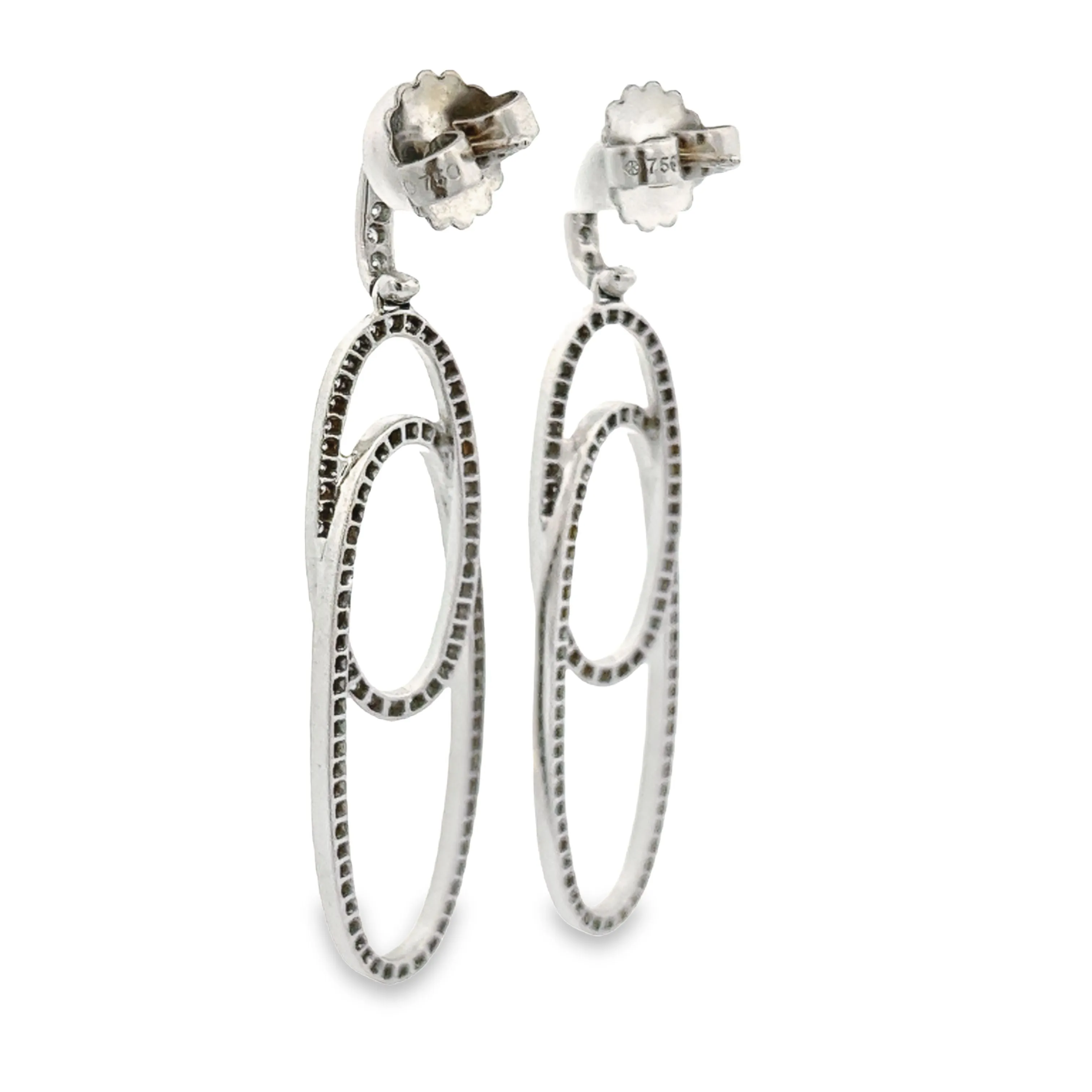 1.48ct 18k White Gold Diamond Earrings