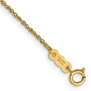 14K 6 inch 1.1mm Ropa with Spring Ring Clasp Chain Bracelet