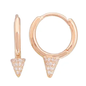 14k Rose Gold Diamond Spike Earring