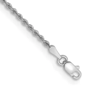 14K White Gold 8 inch 2mm Regular Rope with Lobster Clasp Chain Bracelet