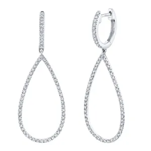 14k White Gold Diamond Drop Earrings