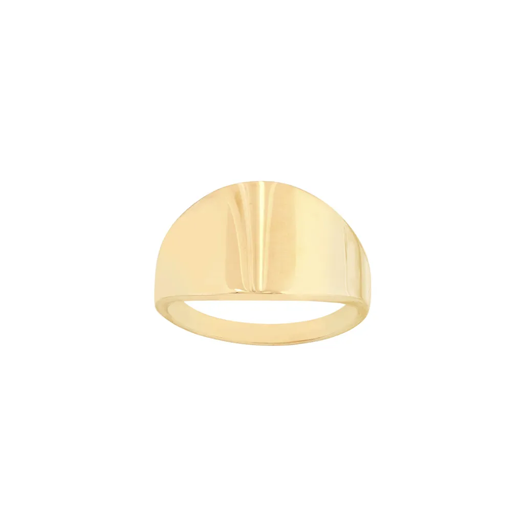 14K Yellow Gold Tapered Signet Ring