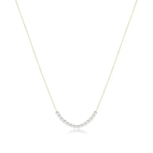 16" Necklace Gold - Classic Beaded Bliss - 4mm Pearl