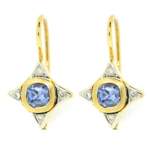 18ct Gold Sapphire & Diamond Earrings