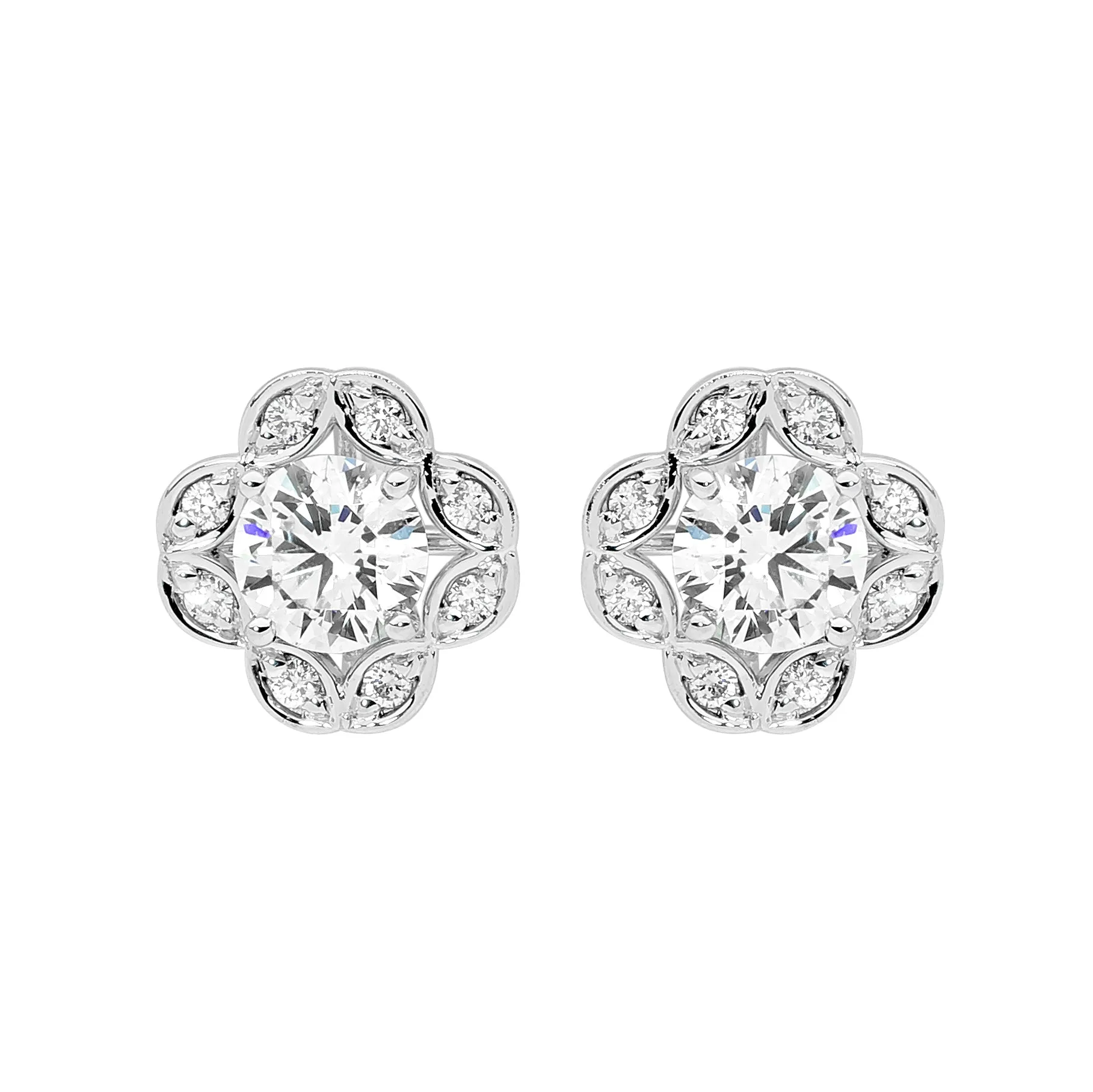 18ct White Gold and Diamond Earrings