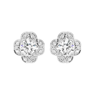 18ct White Gold and Diamond Earrings