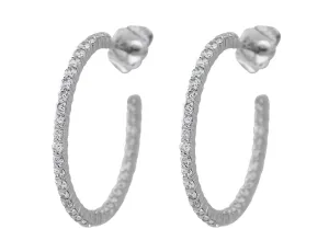 18k White Gold 1ctw Diamond Hoops