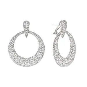 18k White Gold Pave Diamond Earrings