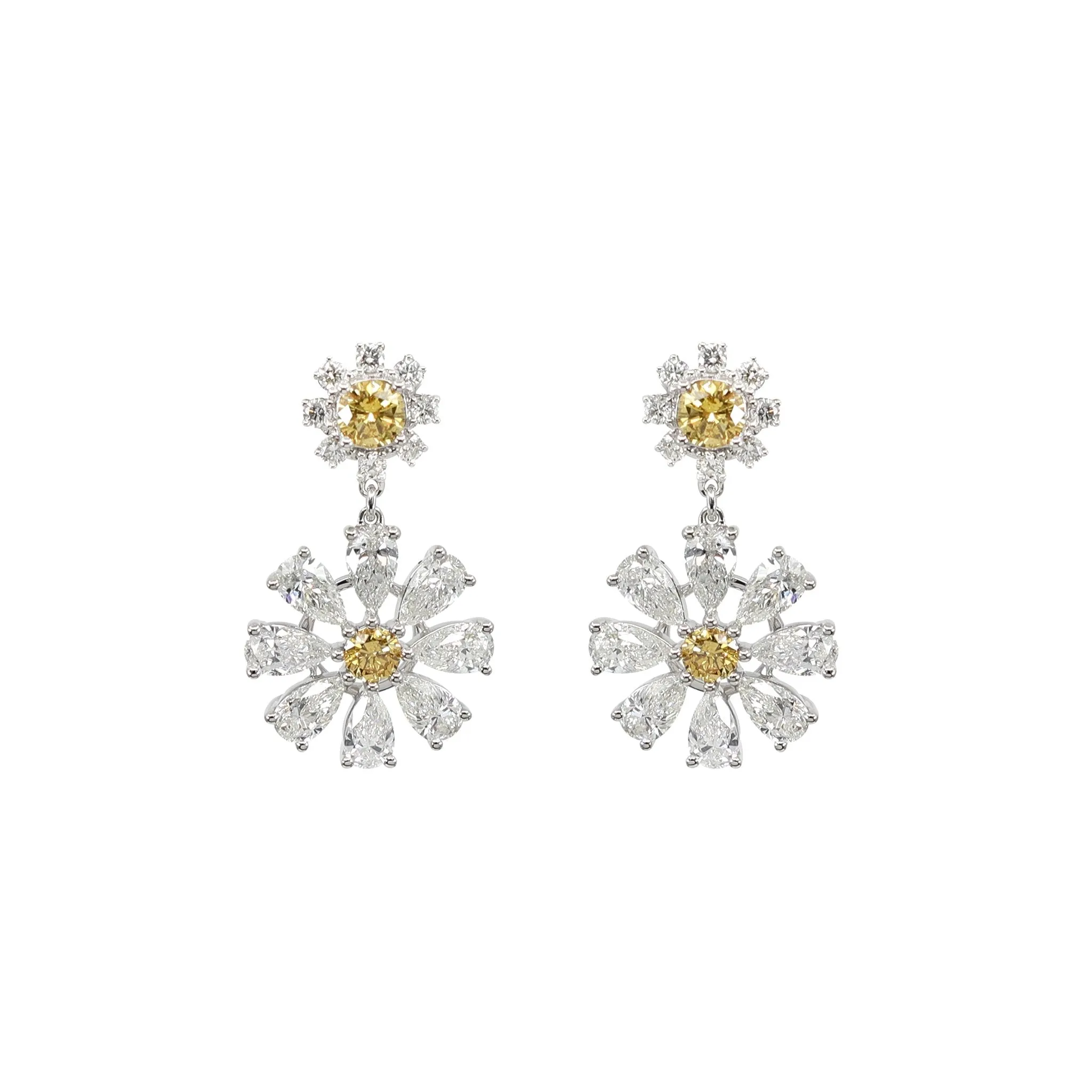 18K White Gold Tdw. 5.06ct Diamond Earring - 20735968