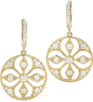 18k Yellow Gold Diamond Earrings