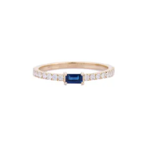 18K Yellow Gold Sapphire Ring