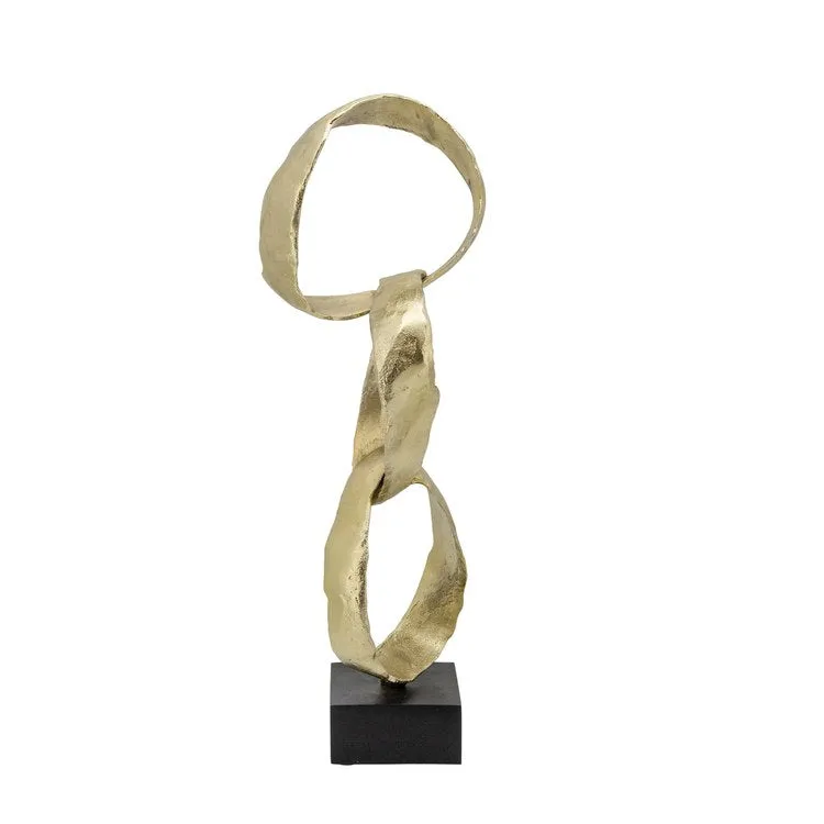 20" Metal Stacking Rings Sculpture - Gold