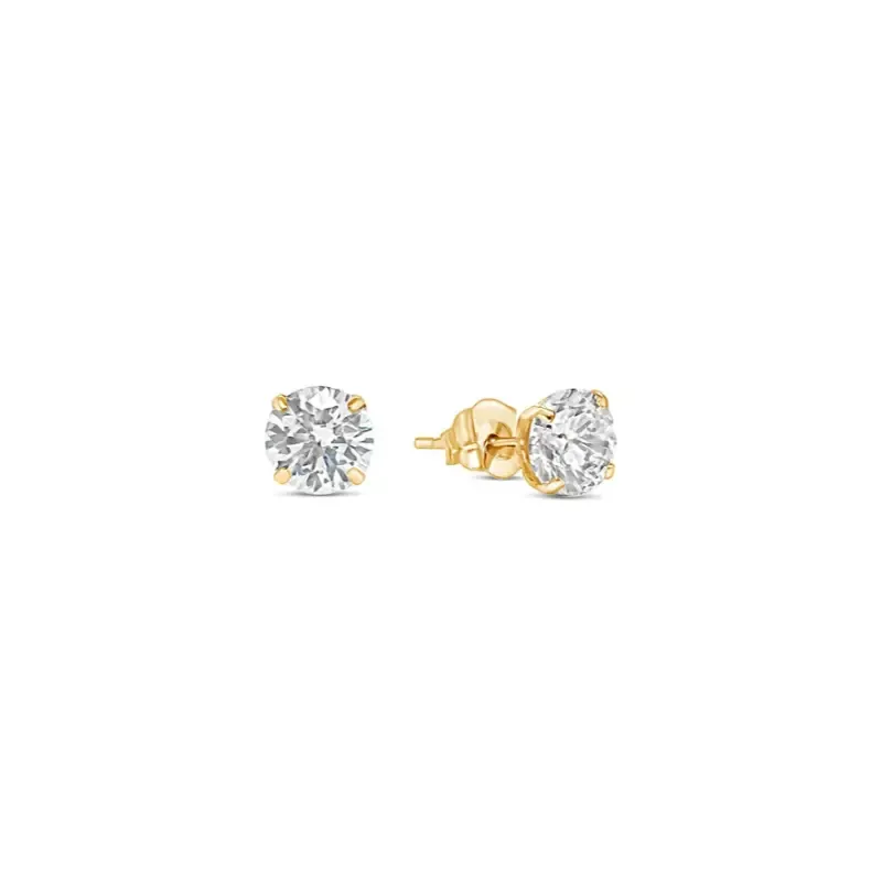 4 Prong Solitaire Stud Brilliant Cut Diamond Earrings