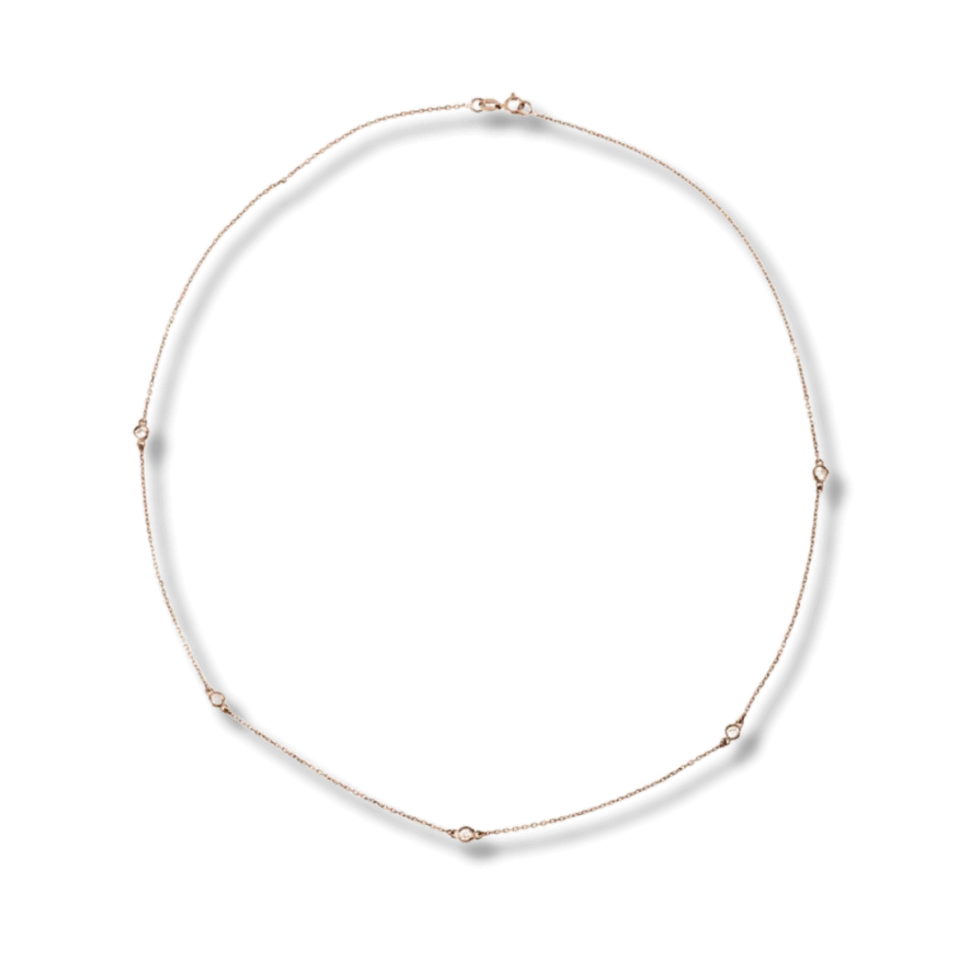 5 station diamond  necklace