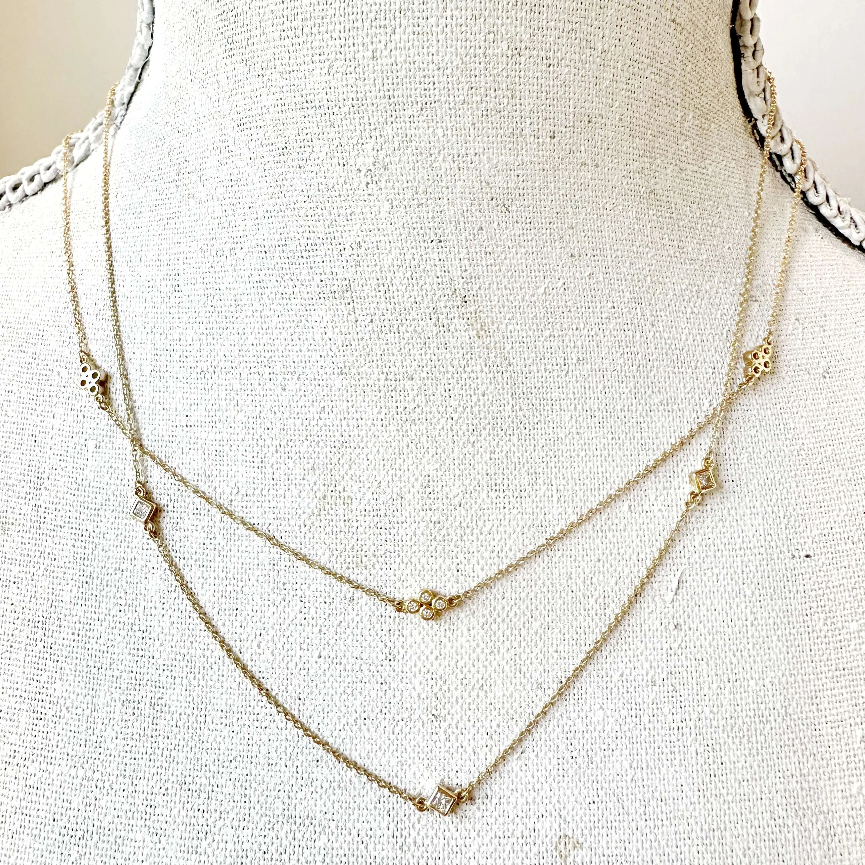 5 station diamond  necklace