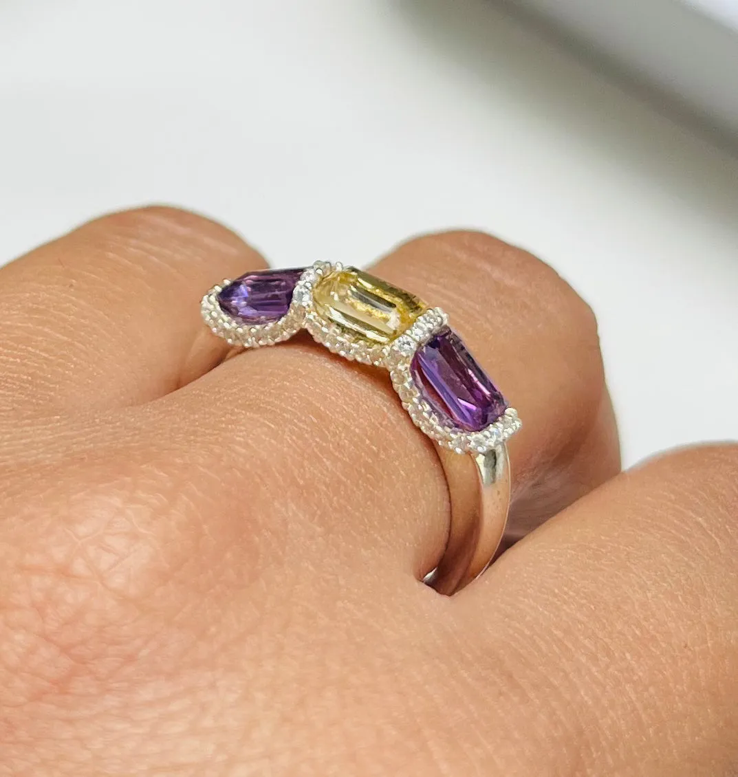 Amethyst Citrine Ring  925 Silver - from Purl