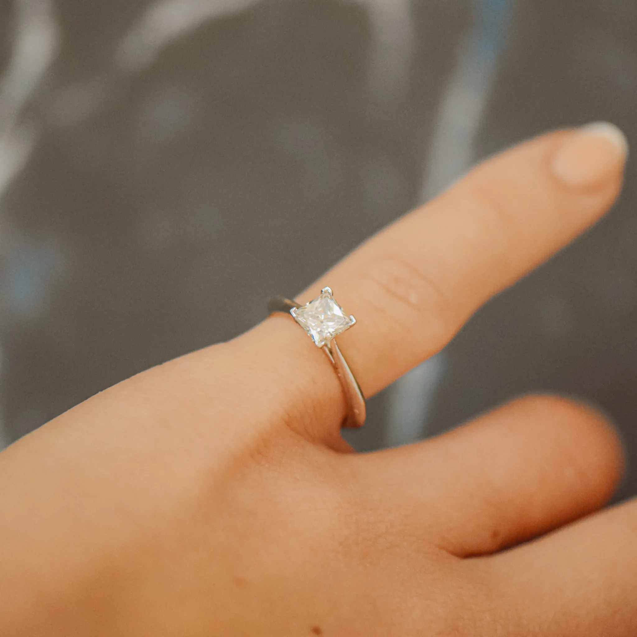 Anika | Princess Cut Solitaire Diamond Engagement Ring