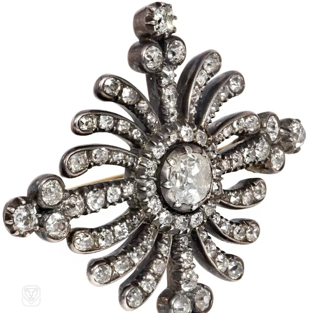 Antique Harvey & Gore diamond starburst brooch