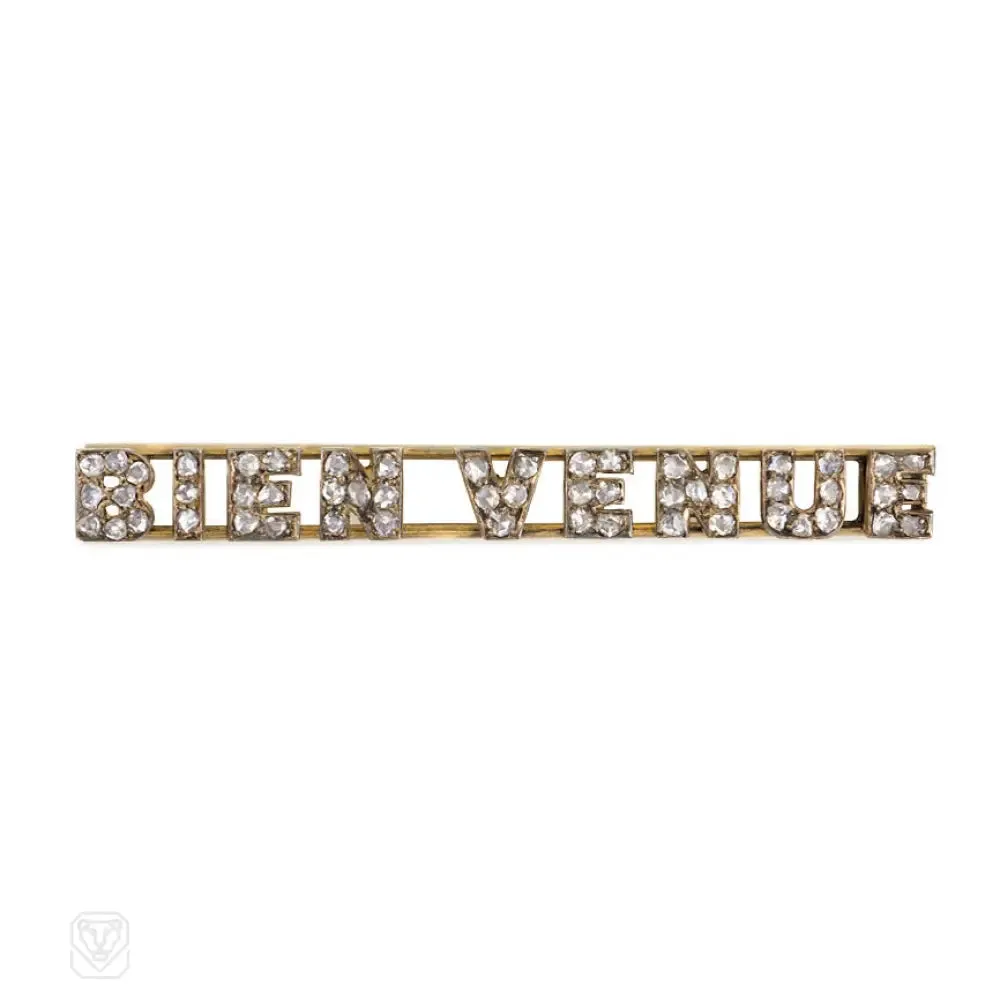 Antique "Bienvenue" brooch