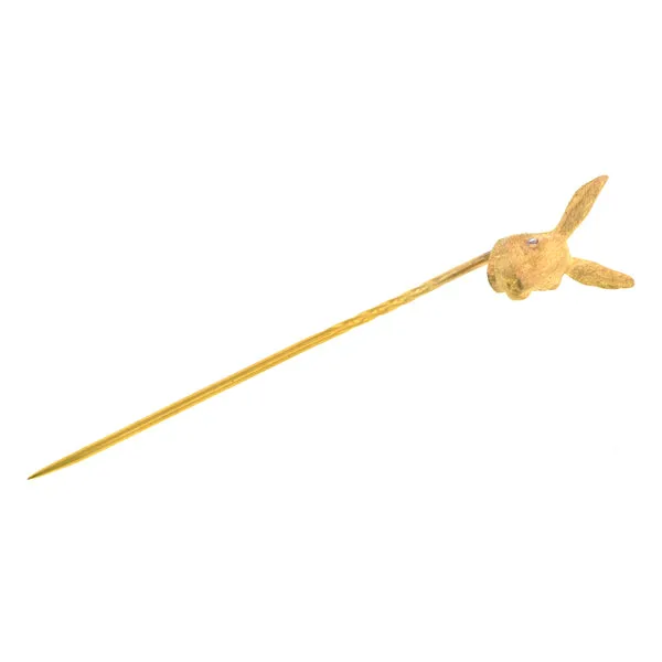 Antique Rabbit Head Stickpin