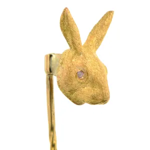 Antique Rabbit Head Stickpin