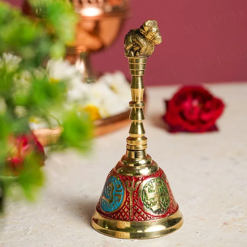 Artistic Om Swastik Brass Pooja Bell