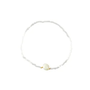 Bead with Pearl Ring, White