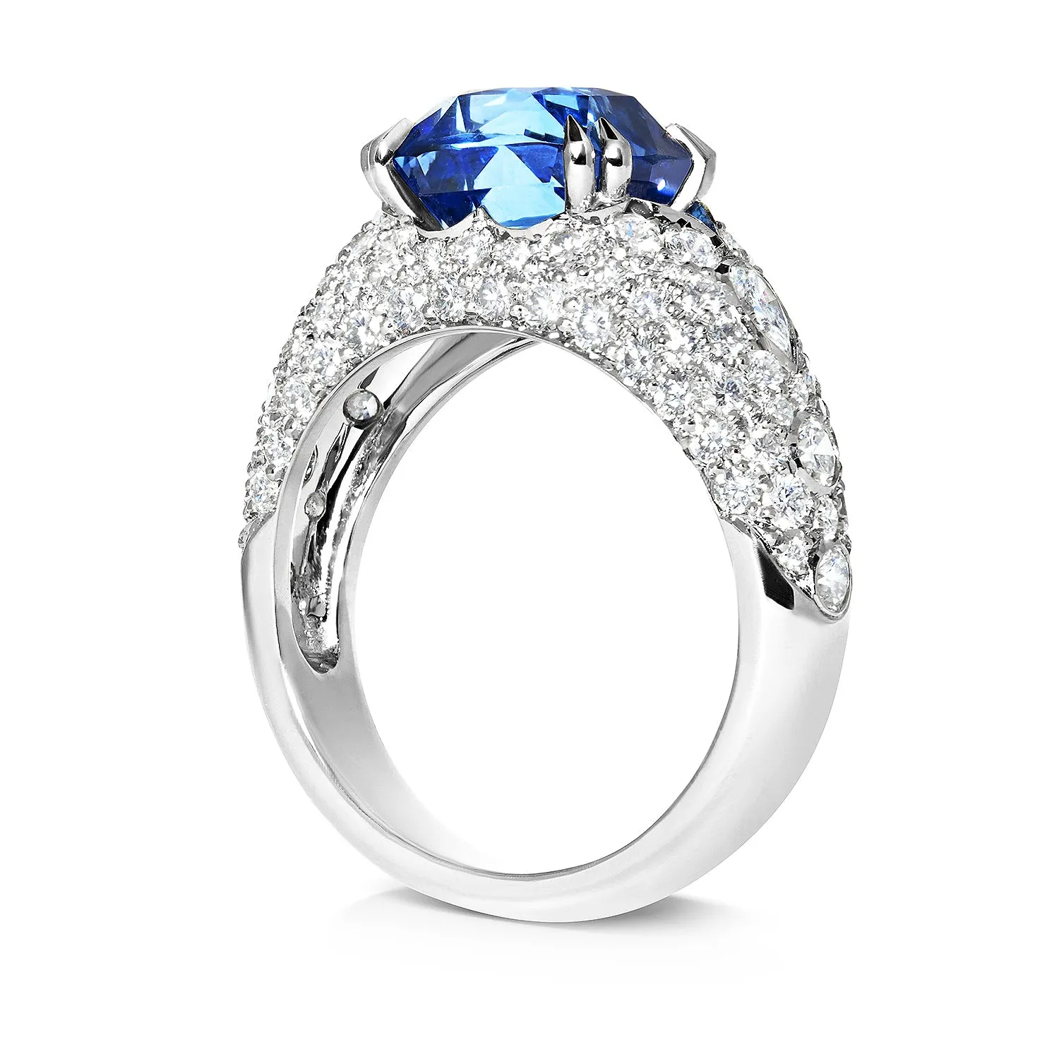 Bespoke Darja Blue Sapphire Cocktail Ring