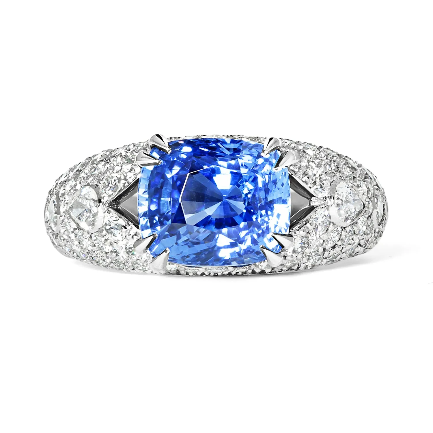 Bespoke Darja Blue Sapphire Cocktail Ring