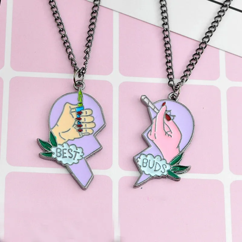 Best Friends Love Couple Necklace For Women Cut Animal Rabbit Rainbow