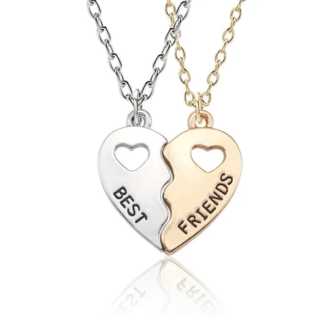 Best Friends Love Couple Necklace For Women Cut Animal Rabbit Rainbow