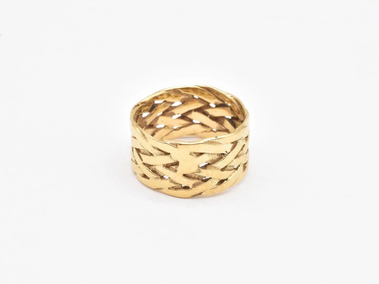 Braided Gold Ring - Statement Braided Ring - Stackable Gold Band