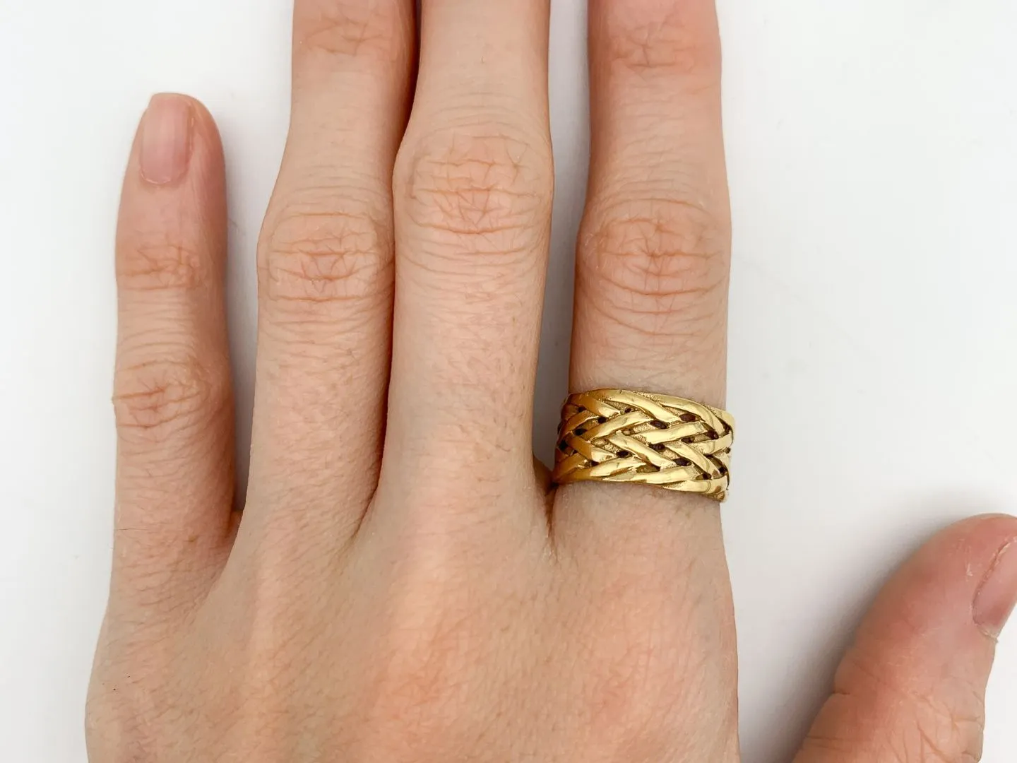 Braided Gold Ring - Statement Braided Ring - Stackable Gold Band