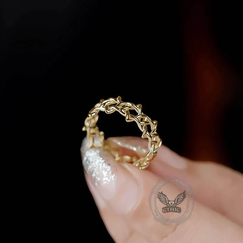 Braided Hexagram 14K Gold Engagement Ring