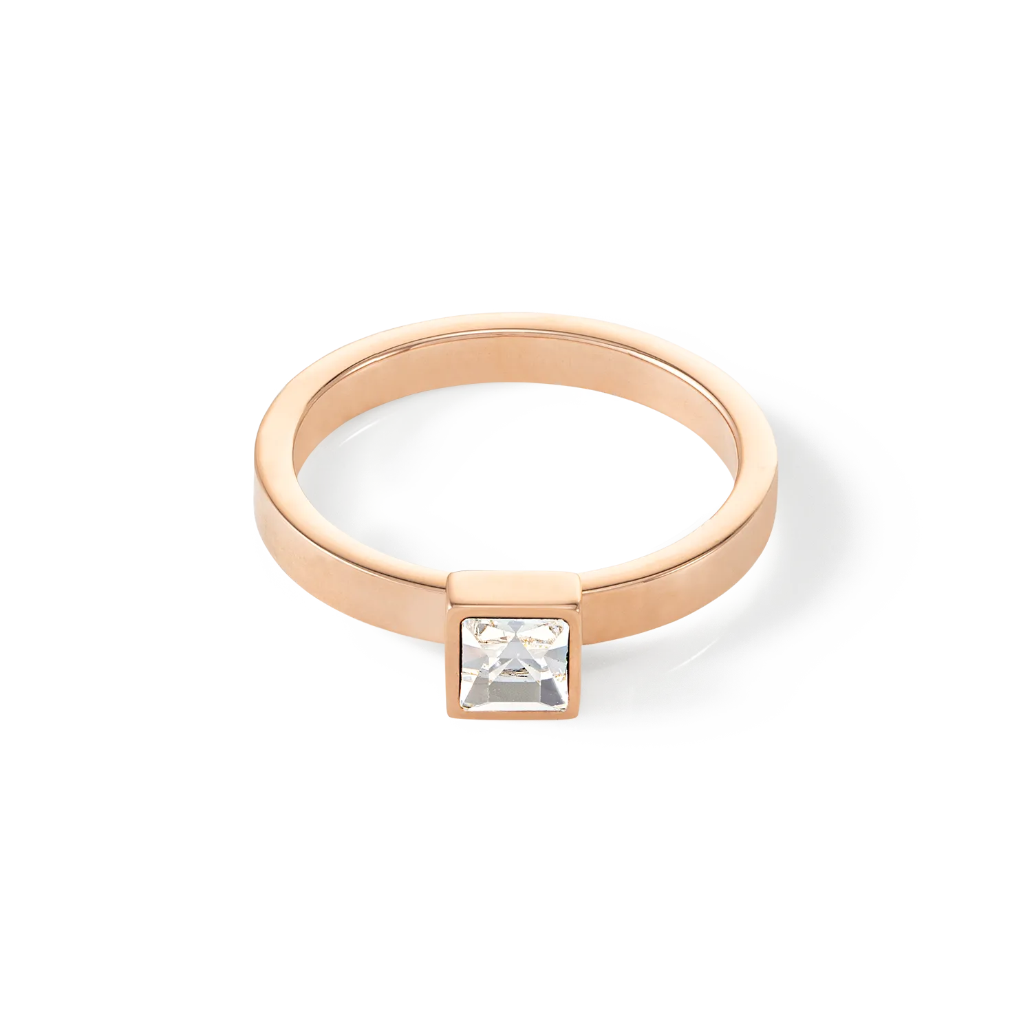 Brilliant Square small ring rose gold crystal