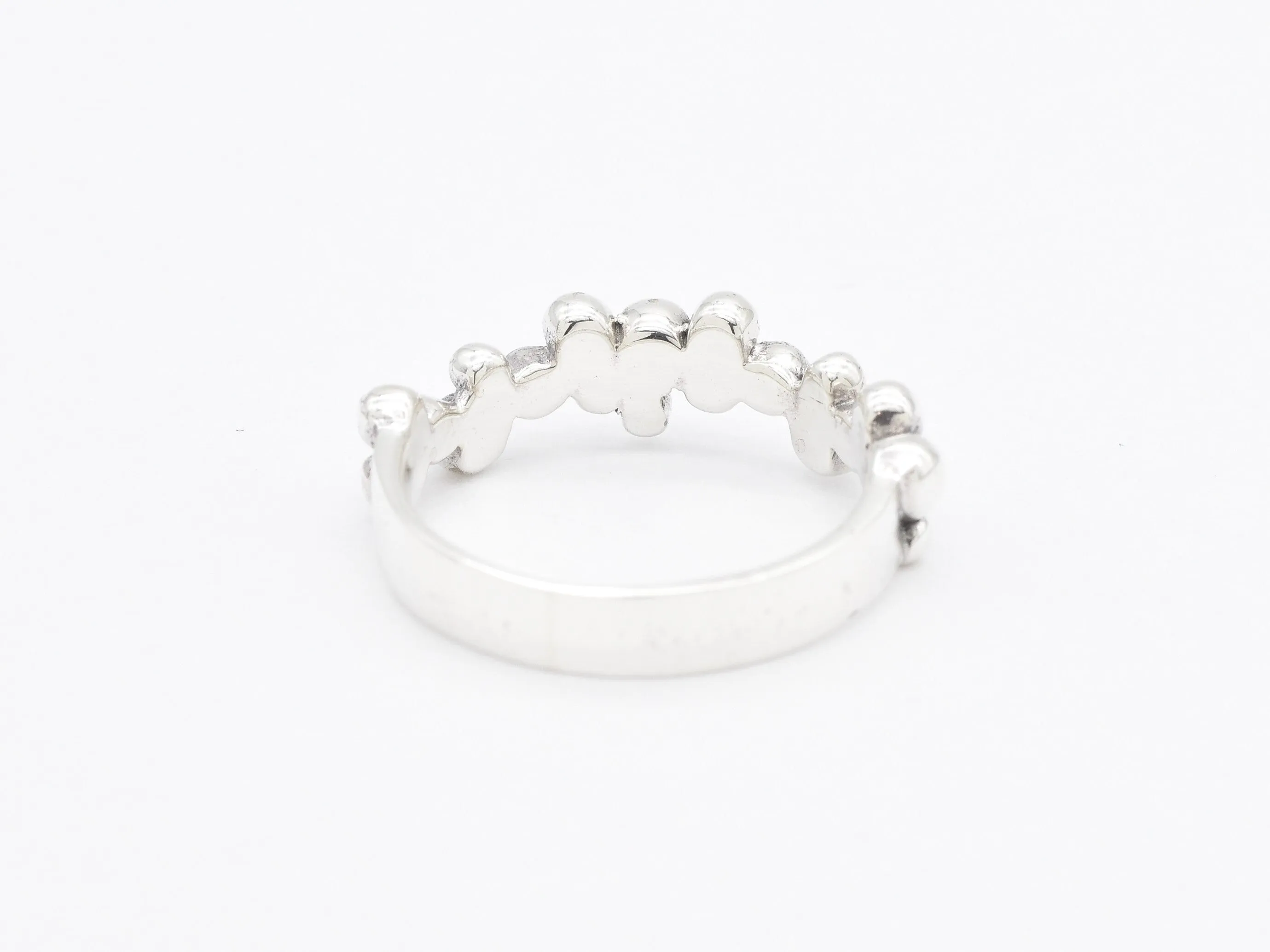 Bubbles Cluster Ring - Artistic Beads Ring - Half Eternity Band