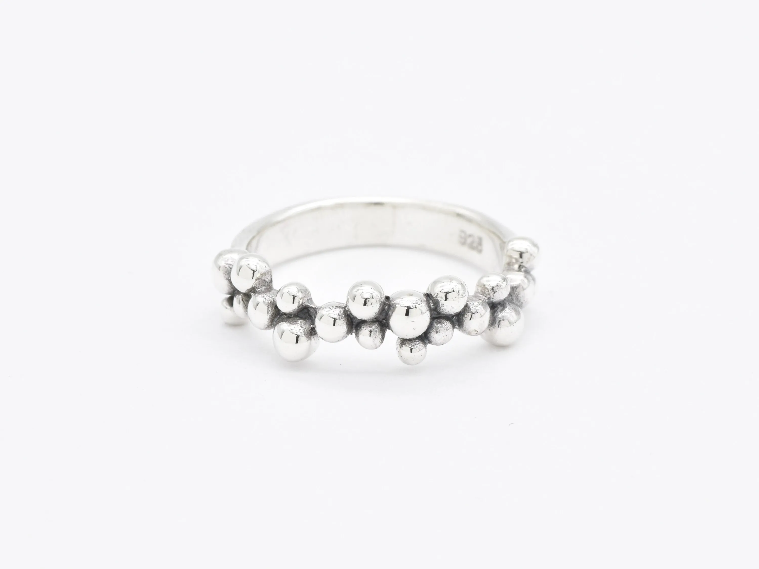 Bubbles Cluster Ring - Artistic Beads Ring - Half Eternity Band