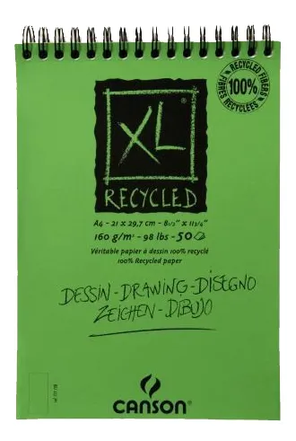 CANSON XL RECYCLED DRAWING PAD A4 160 GSM - 30 SHEETS