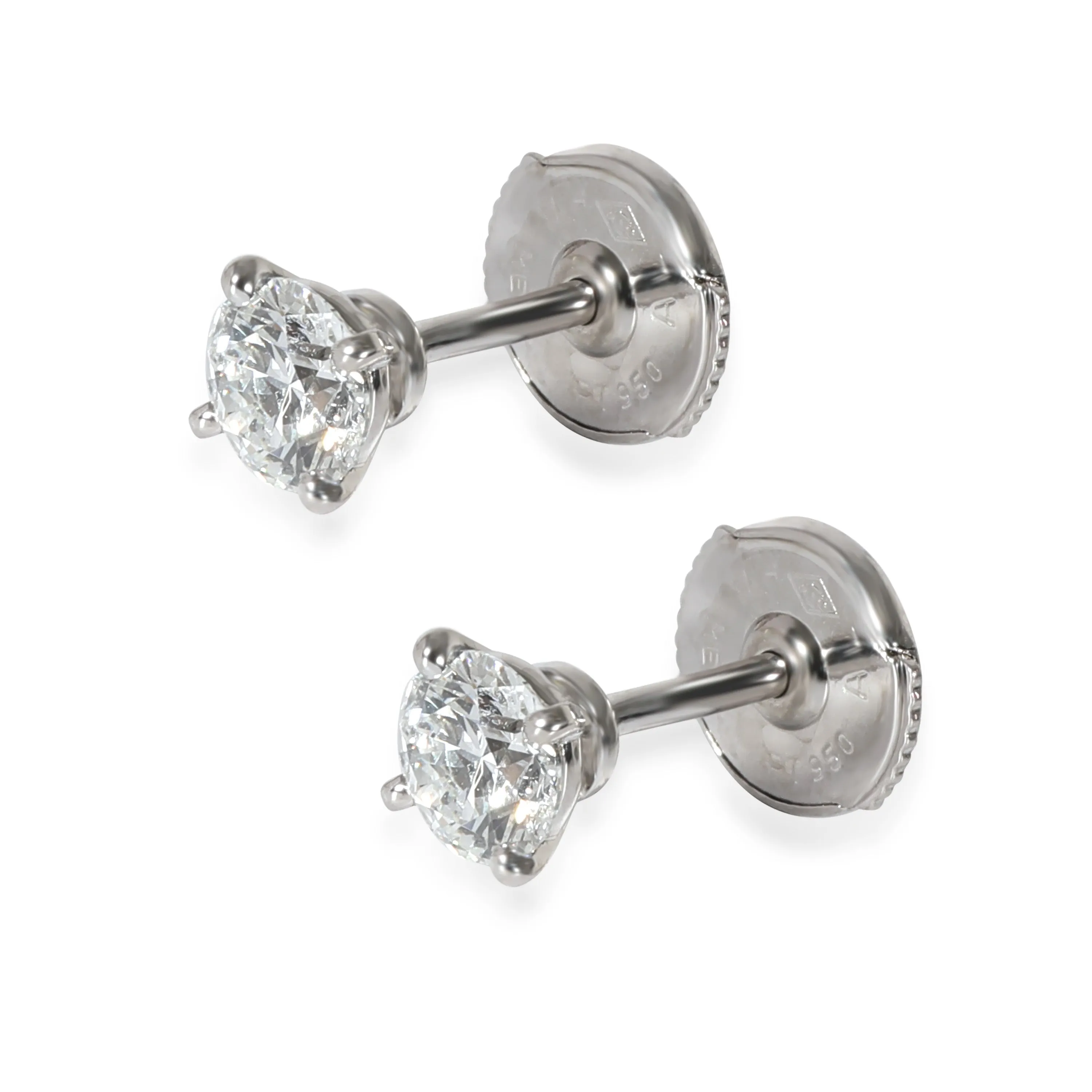 Cartier 1895 Diamond Stud Earrings in  Platinum E VS1 0.84 CTW