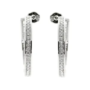 Cartier Hoop Diamond White Gold Earrings