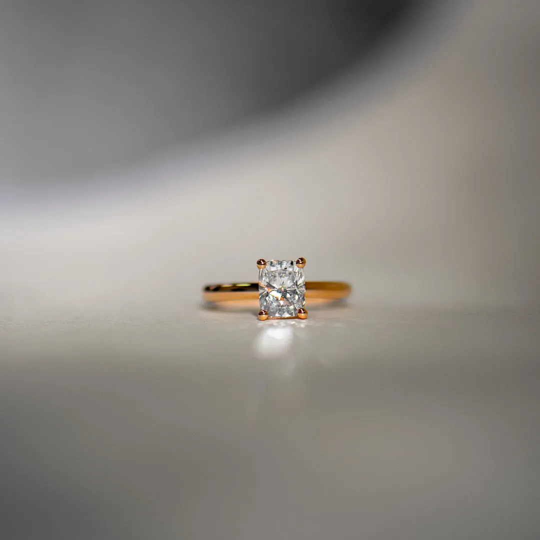 Celine | Square Cushion Cut Solitaire Diamond Engagement Ring