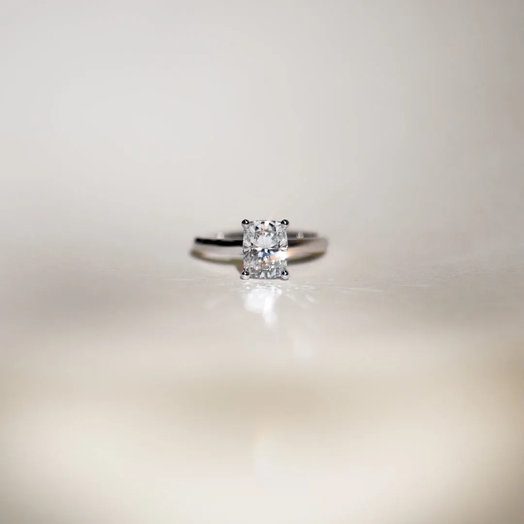 Celine | Square Cushion Cut Solitaire Diamond Engagement Ring