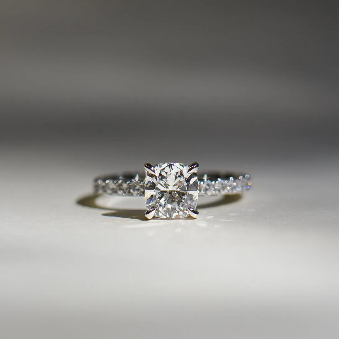 Celine | Square Cushion Cut Solitaire Diamond Engagement Ring